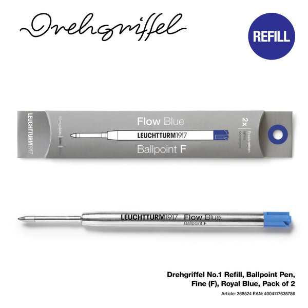 Leuchtturm1917 Drehgriffel No.1 Ballpoint Refills - Royal Blue, Fine (2-Pack)