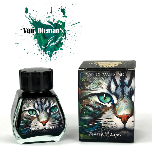 Van Dieman's Ink Emerald Eyes Shimmering Fountain Pen Ink