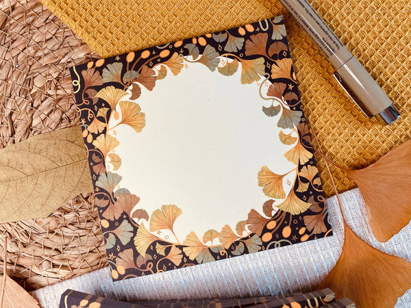 SplitMoon Studios Golden Leaf Ginkgo Memo Pad