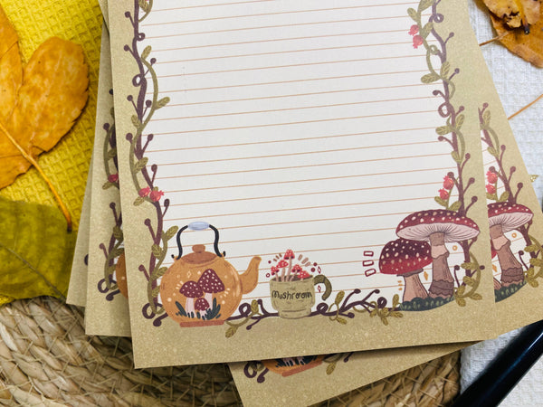 SplitMoon Studios Vintage Mushroom A6 Notepad