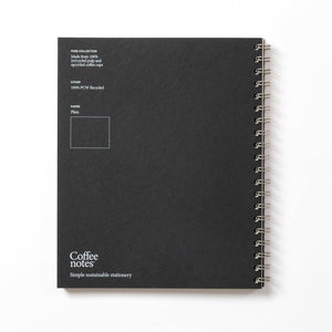 Coffeenotes Black Wirebound Notebook - Plain