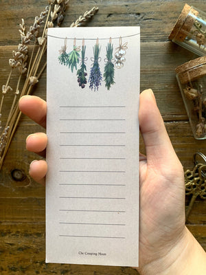 The Creeping Moon Witch's Herbs List Notepad