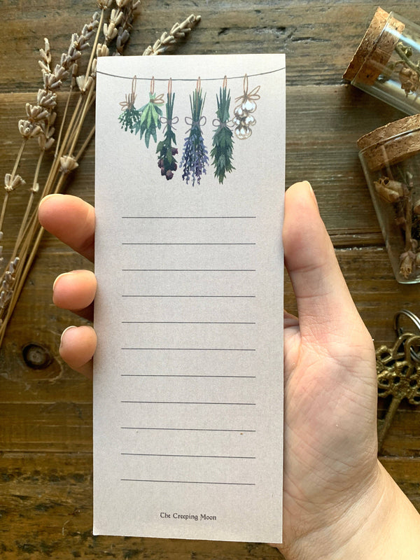 The Creeping Moon Witch's Herbs Decorative List Notepad