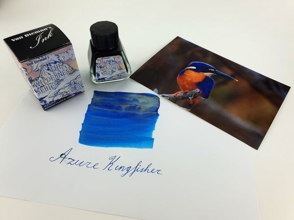 Van Dieman's Ink Azure Kingfisher Shimmering Fountain Pen Ink