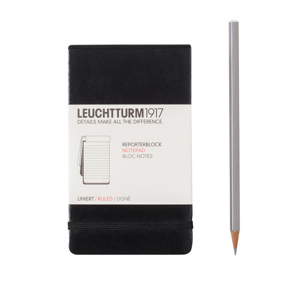 Leuchtturm1917 A6 Reporter Notebook in Black - 188 Pages