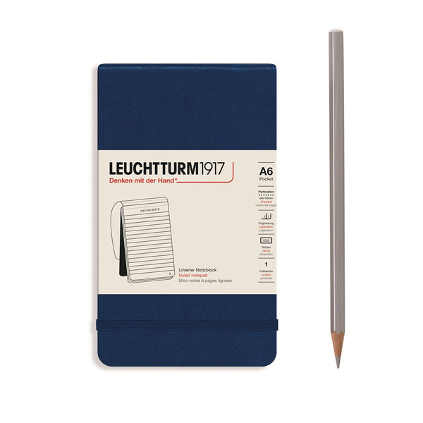 Leuchtturm1917 Reporter Notebook - Pocket (A6), Hardcover, 188pp, Navy