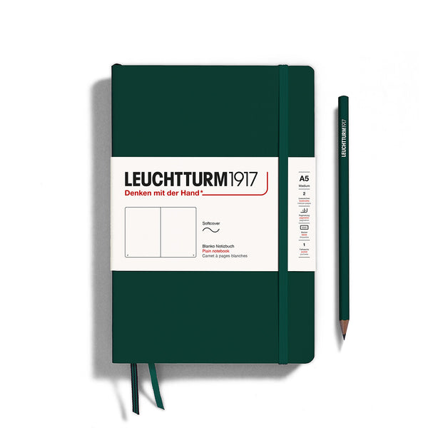 Leuchtturm1917 A5 Softcover Notebook in Forest Green - 123 Pages