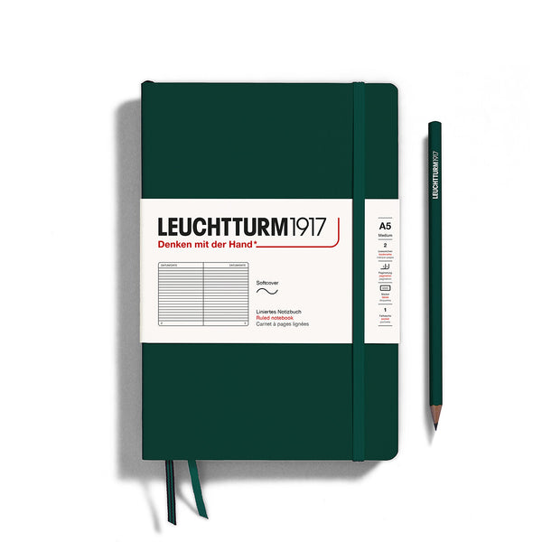 Leuchtturm1917 A5 Softcover Notebook in Forest Green - 123 Pages