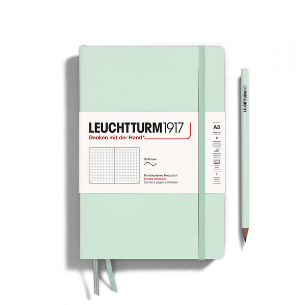 Leuchtturm1917 A5 Softcover Notebook in Mint Green - 123 Pages