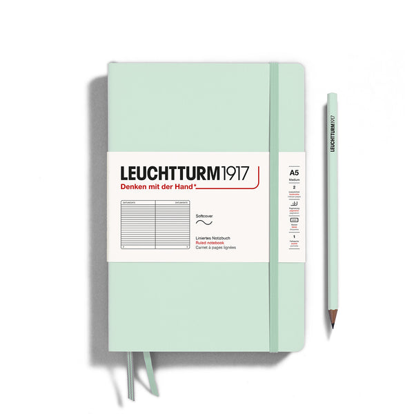 Leuchtturm1917 A5 Softcover Notebook in Mint Green - 123 Pages