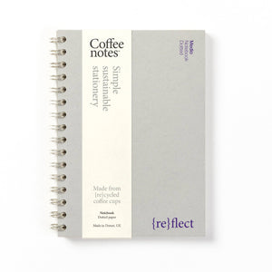 Coffeenotes A5 Wirebound Dotted Notebook in Grey