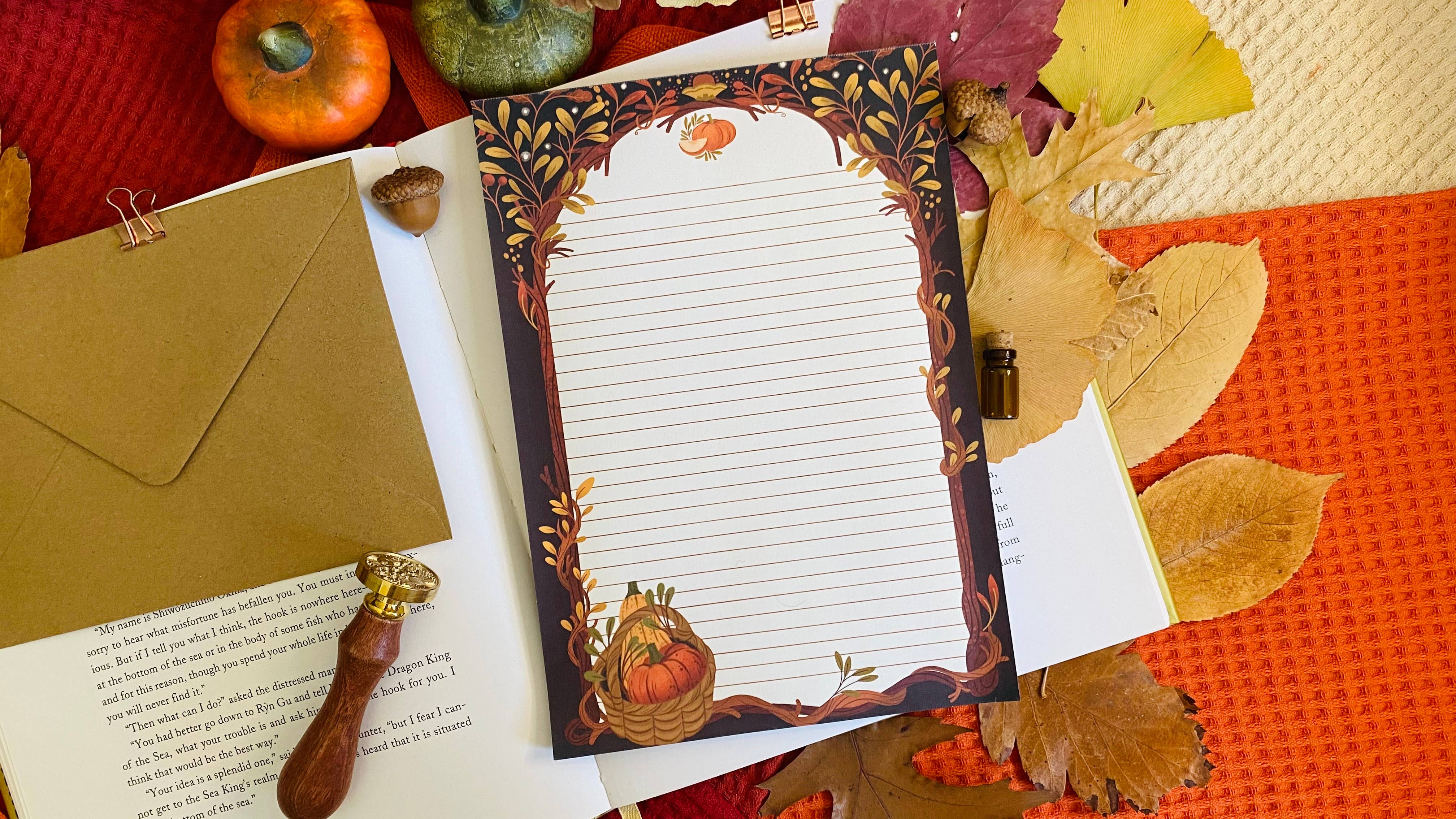 October Notepad Autumn Pumpkin A5 Notepad | SplitMoon Studios | Scrivener's Tools