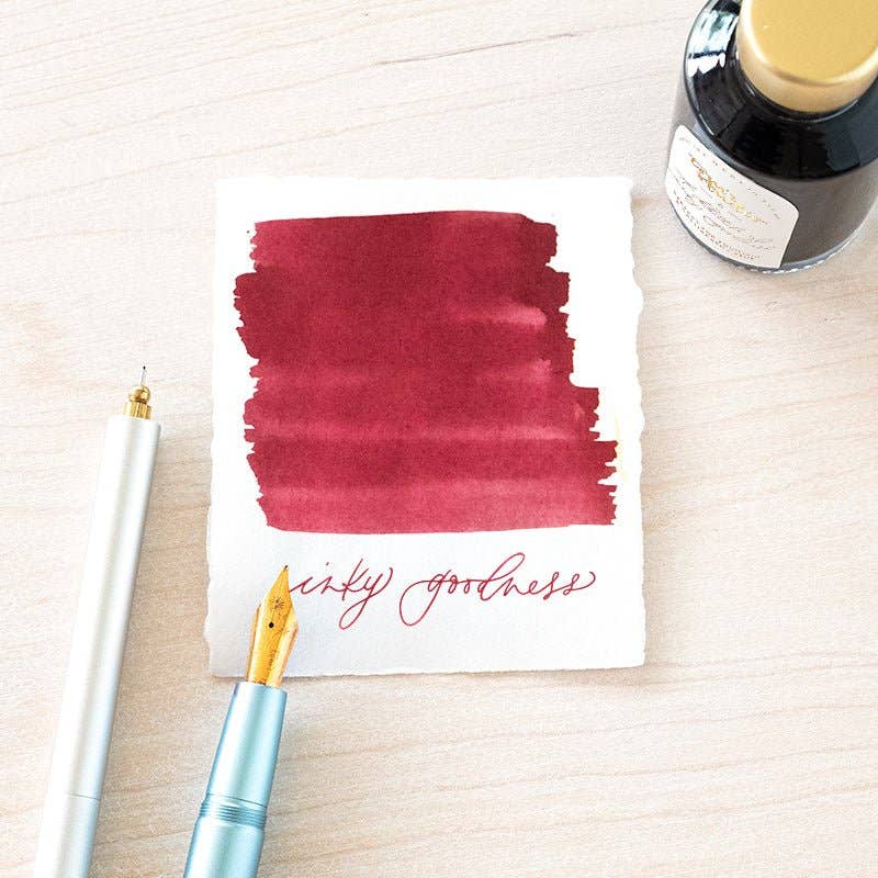 Premium Deep Red Fountain Pen Ink | Tom's Studio | Scrivener's Tools