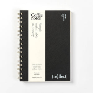Coffeenotes Black Wirebound Notebook - Plain