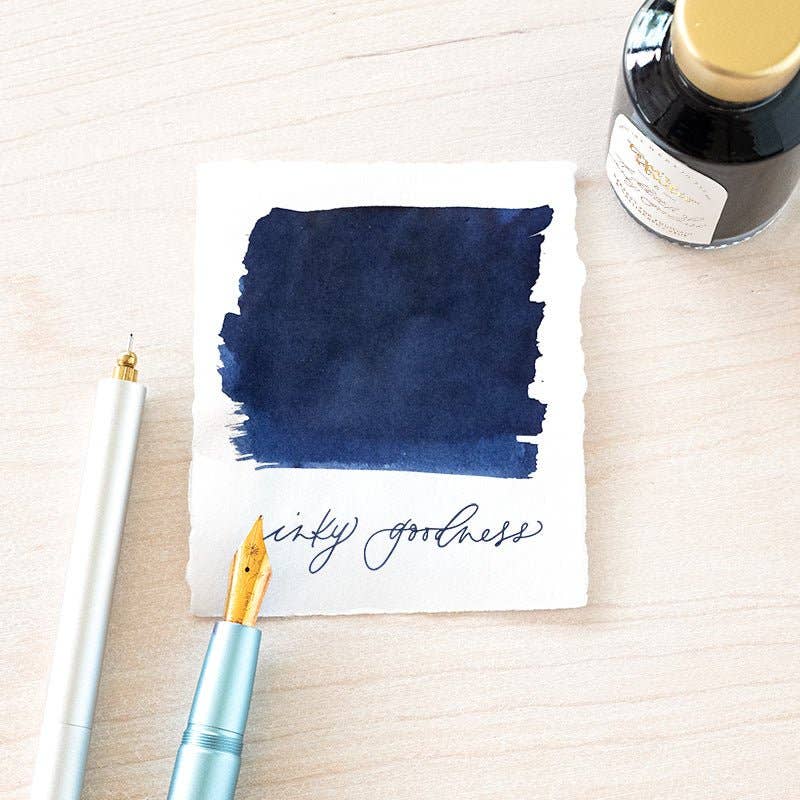 Premium Deep Blue Fountain Pen Ink | Tom's Studio | Scrivener's Tools