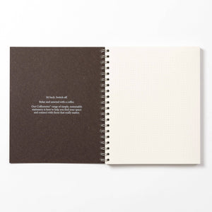 Coffeenotes A5 Wirebound Dotted Notebook in Bock