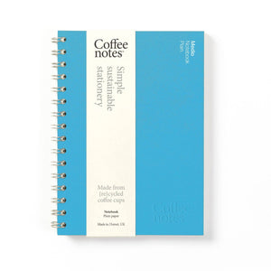 Coffeenotes A5 Wirebound Plain Notebook in Deep Blue