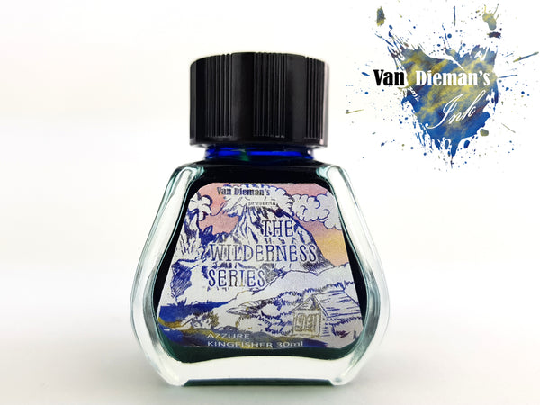 Van Dieman's Ink Azure Kingfisher Shimmering Fountain Pen Ink