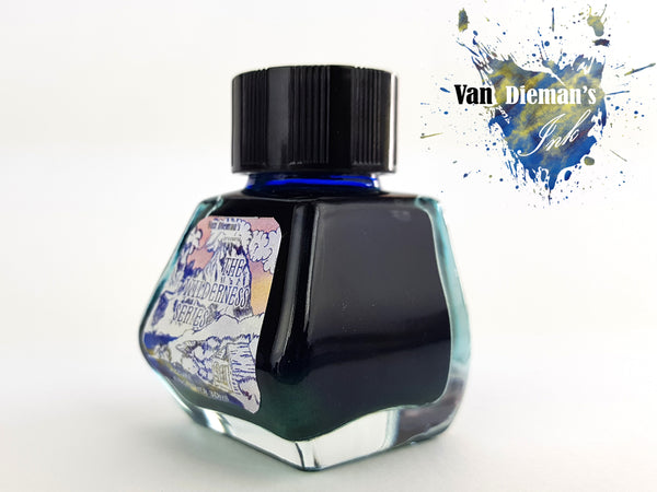 Van Dieman's Ink Azure Kingfisher Shimmering Fountain Pen Ink