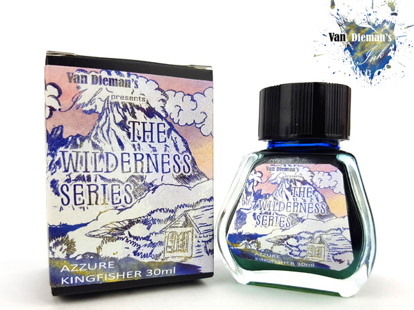 Van Dieman's Ink Azure Kingfisher Shimmering Fountain Pen Ink