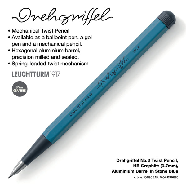 Leuchtturm1917 Drehgriffel No.2 Mechanical Pencil in Stone Blue