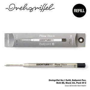 Leuchtturm1917 Drehgriffel No.1 Ballpoint Refills - Black, Bold (2-Pack)
