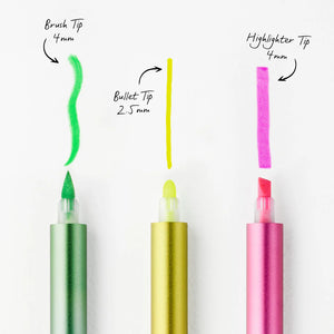 Tom's Studio Ori Refillable Highlighter 3-Pen Set