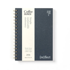 Coffeenotes Navy Wool Wirebound Notebook - Plain