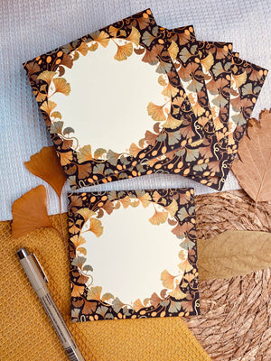 SplitMoon Studios Golden Leaf Ginkgo Memo Pad