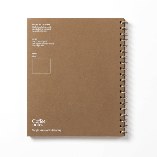 Coffeenotes Hazelnut Wirebound Notebook - Plain