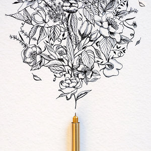 Tom's Studio Lumos Pro Single Refillable Pen in Brass