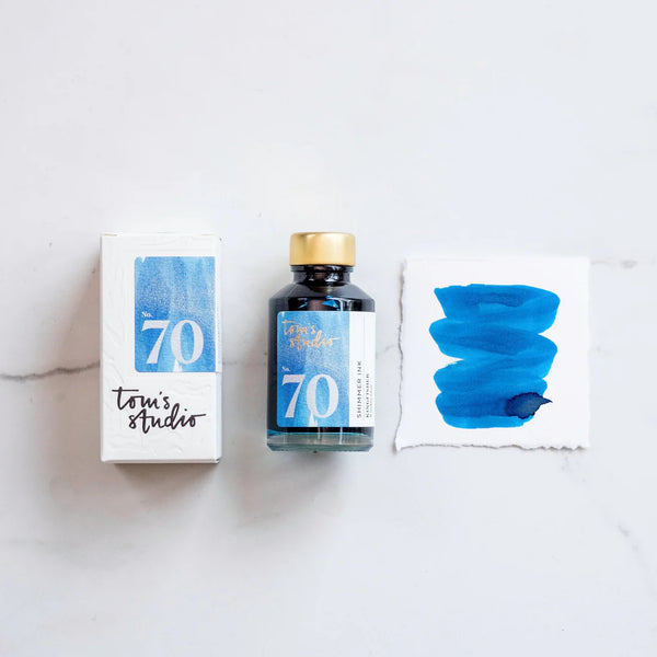Tom's Studio Shimmering Fountain Pen Ink in Kingfisher